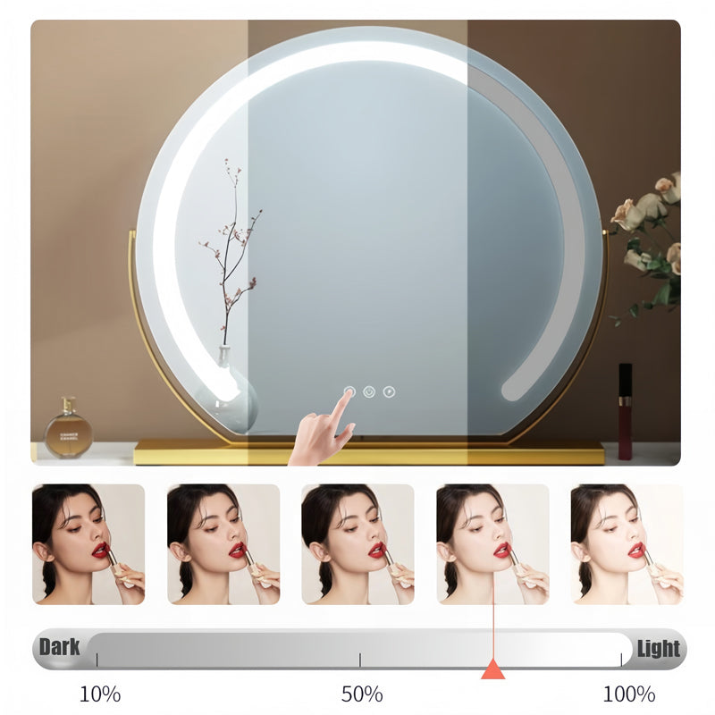 Bright LED Vanity Mirror with Touch Control & Rotation