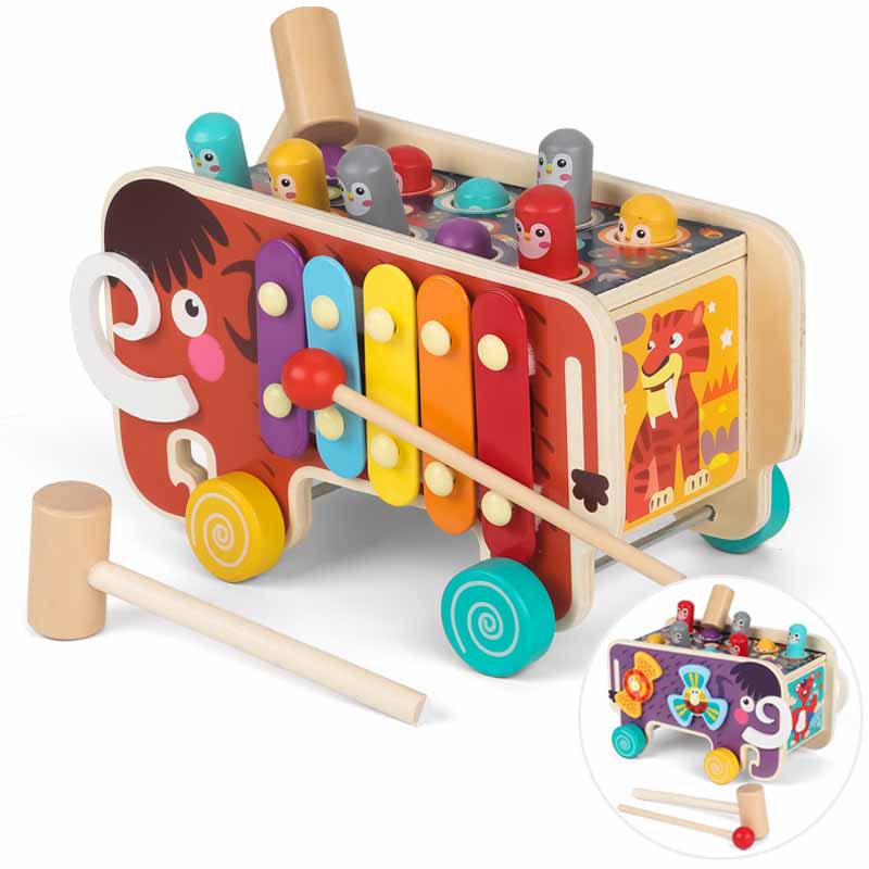 Fun Kids Wooden Music Hammer Toy