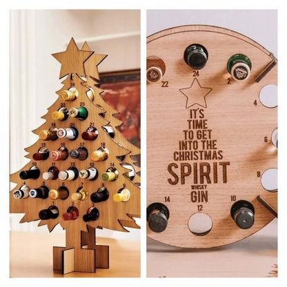 Holiday Countdown Tree - Reusable Wooden Wine Rack