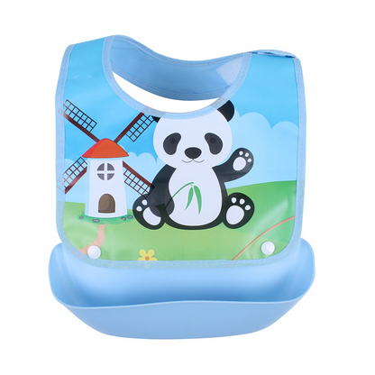 Easy Clean Baby Bib with Crumb Tray - Waterproof Feeding Bib
