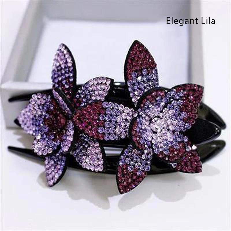 Sparkly Double Blossom Hair Barrette