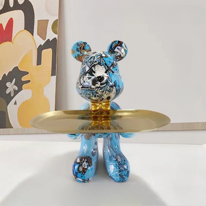 Cute Bear Figurine Serving Tray