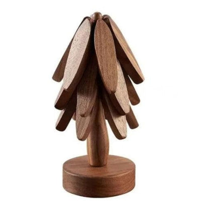 Natural Wood Coaster and Trivet Gift Set