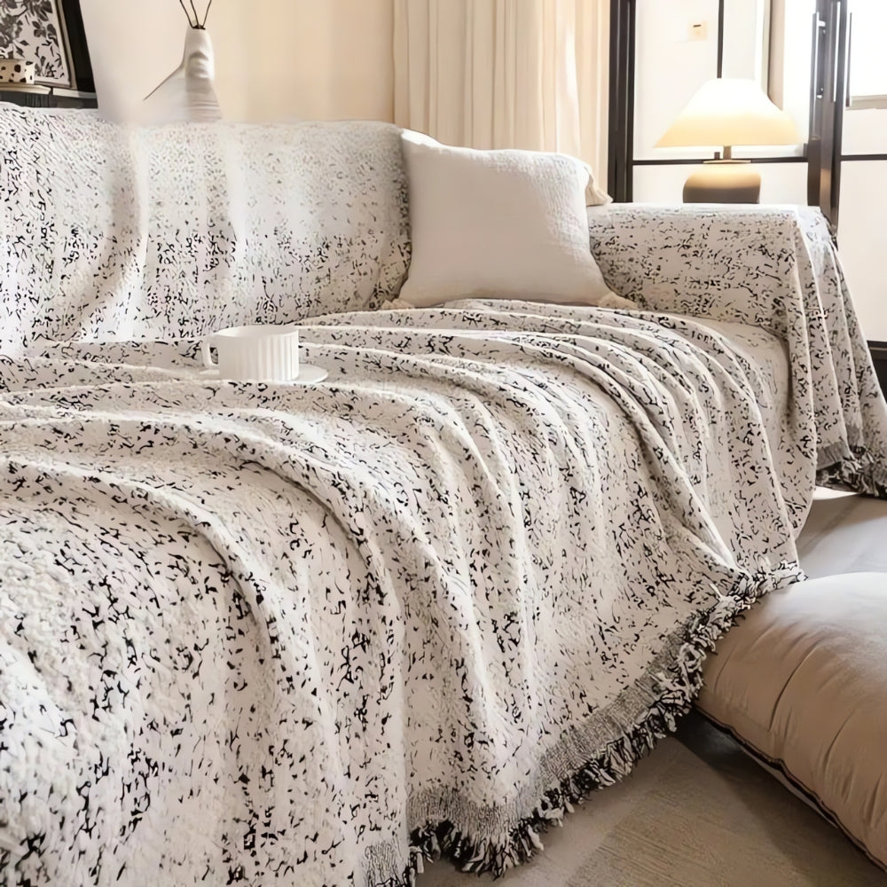 Stylish Sofa Slipcover Gray Bohemian Pattern