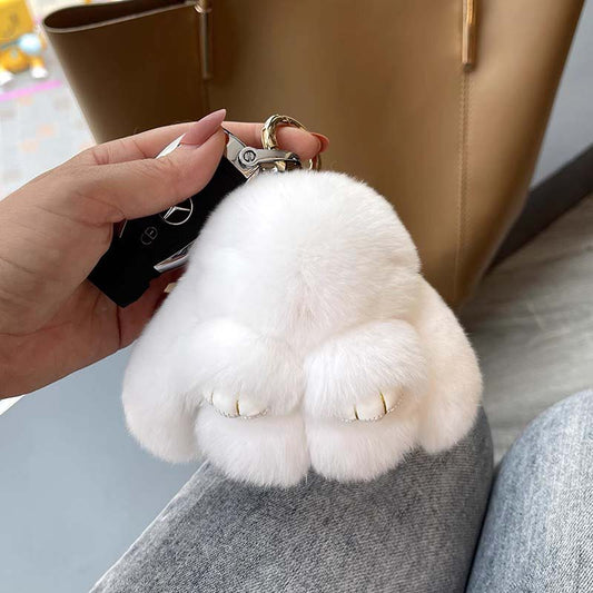 Adorable Plush Bunny Pom Pom Keychain Set - Halri