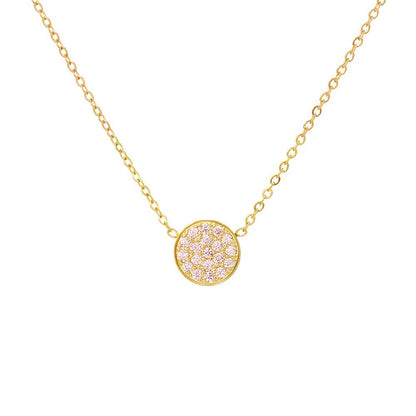 Delicate Gemstone Birthstone Circle Pendant Necklace