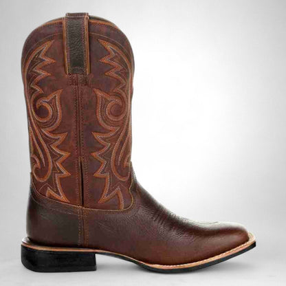 Tough Cowboy Leather Riding Boots