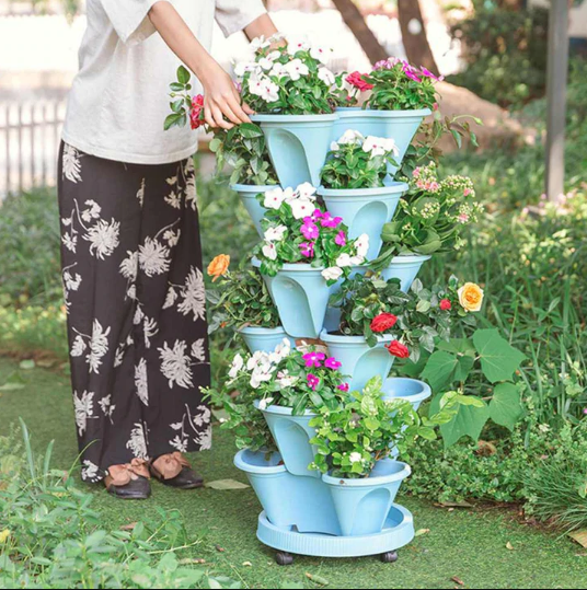 Space Saving Tiered Garden Pots
