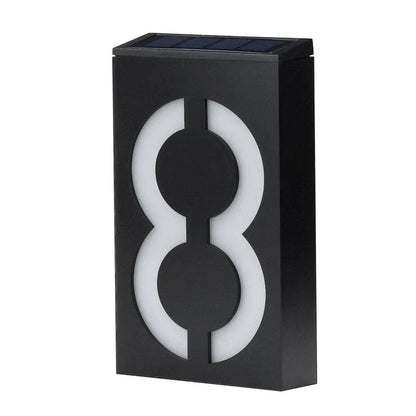 Solar Powered Outdoor House Number Sign
