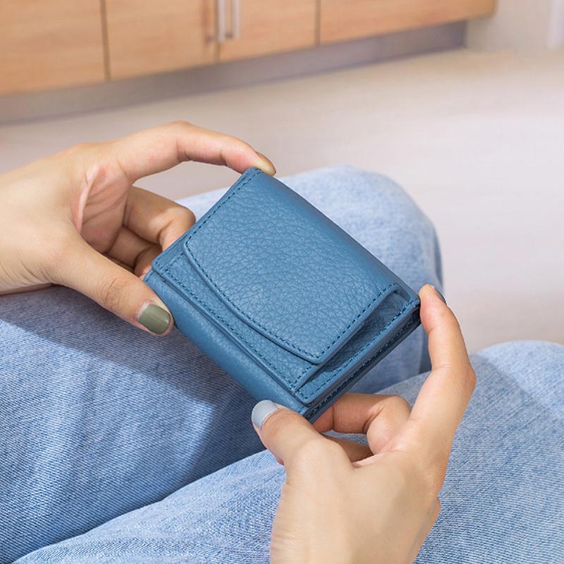 Genuine Leather Small Wallet – Compact Card Holder Purse