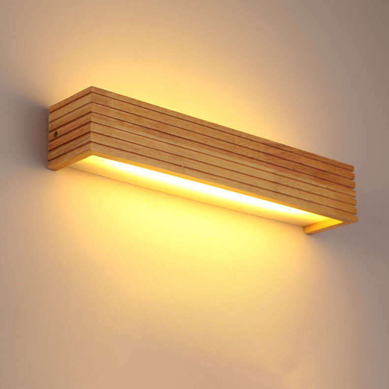 Sleek Wood LED Wall Light – Simple Warm Lamp for Home - Halri