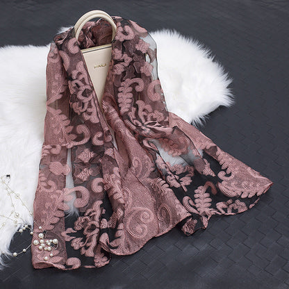 Elegant Lightweight Scarf with Floral Pattern