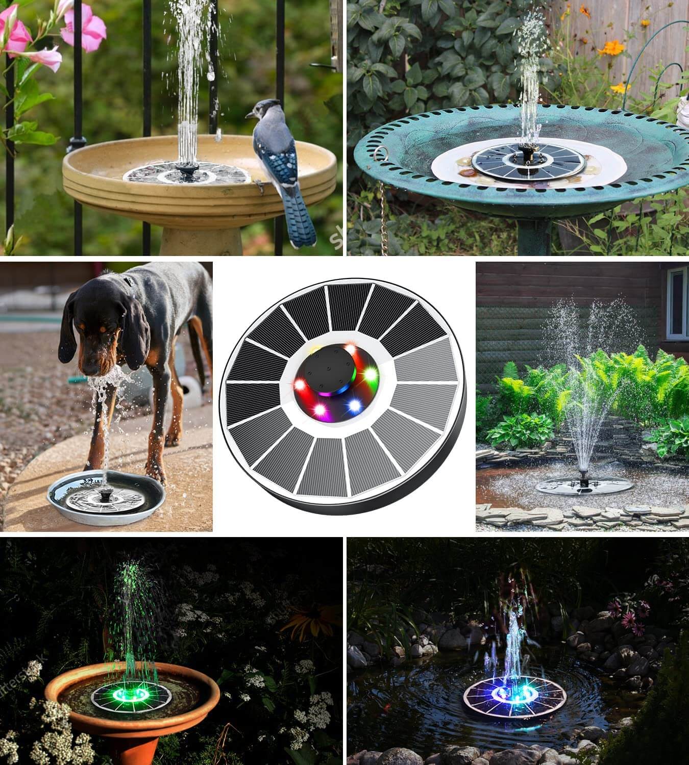 Outdoor Solar Powered Water Fountain