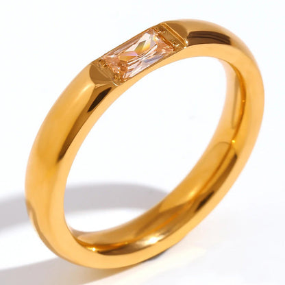 Luxury Baguette Birthstone Gold Ring