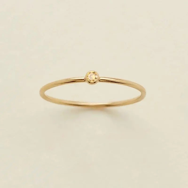 Delicate Gemstone Birthstone Ring