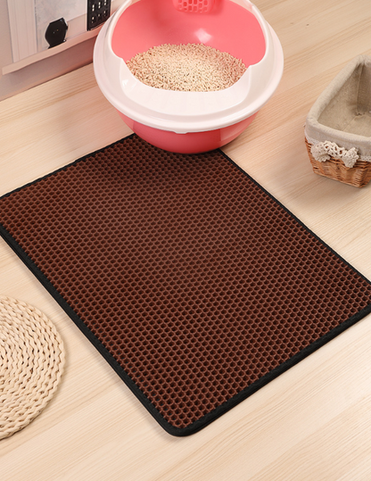 Pet Litter Mat with Double Layer Trap and Grip Base