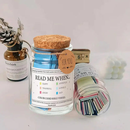 Inspirational Bible Quote Jar with 67 Uplifting Verses