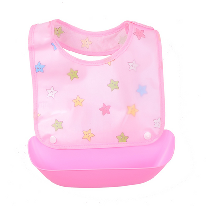Easy Clean Baby Bib with Crumb Tray - Waterproof Feeding Bib