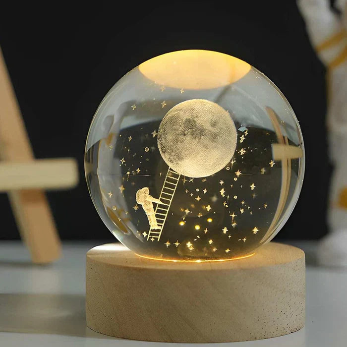 Glowing 3D Glass Cosmic Orb