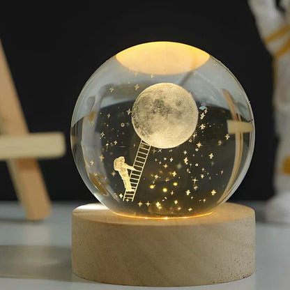 Glowing 3D Glass Cosmic Orb