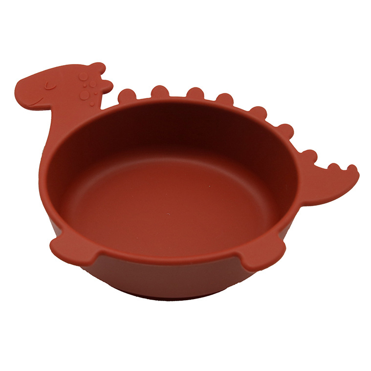Soft Silicone Kids Bowl - Dinosaur Shaped Baby Dish