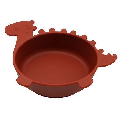 Soft Silicone Kids Bowl - Dinosaur Shaped Baby Dish