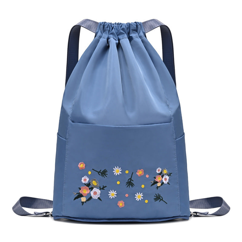 Cute Embroidered Cotton Yoga Bag