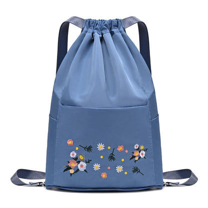 Cute Embroidered Cotton Yoga Bag