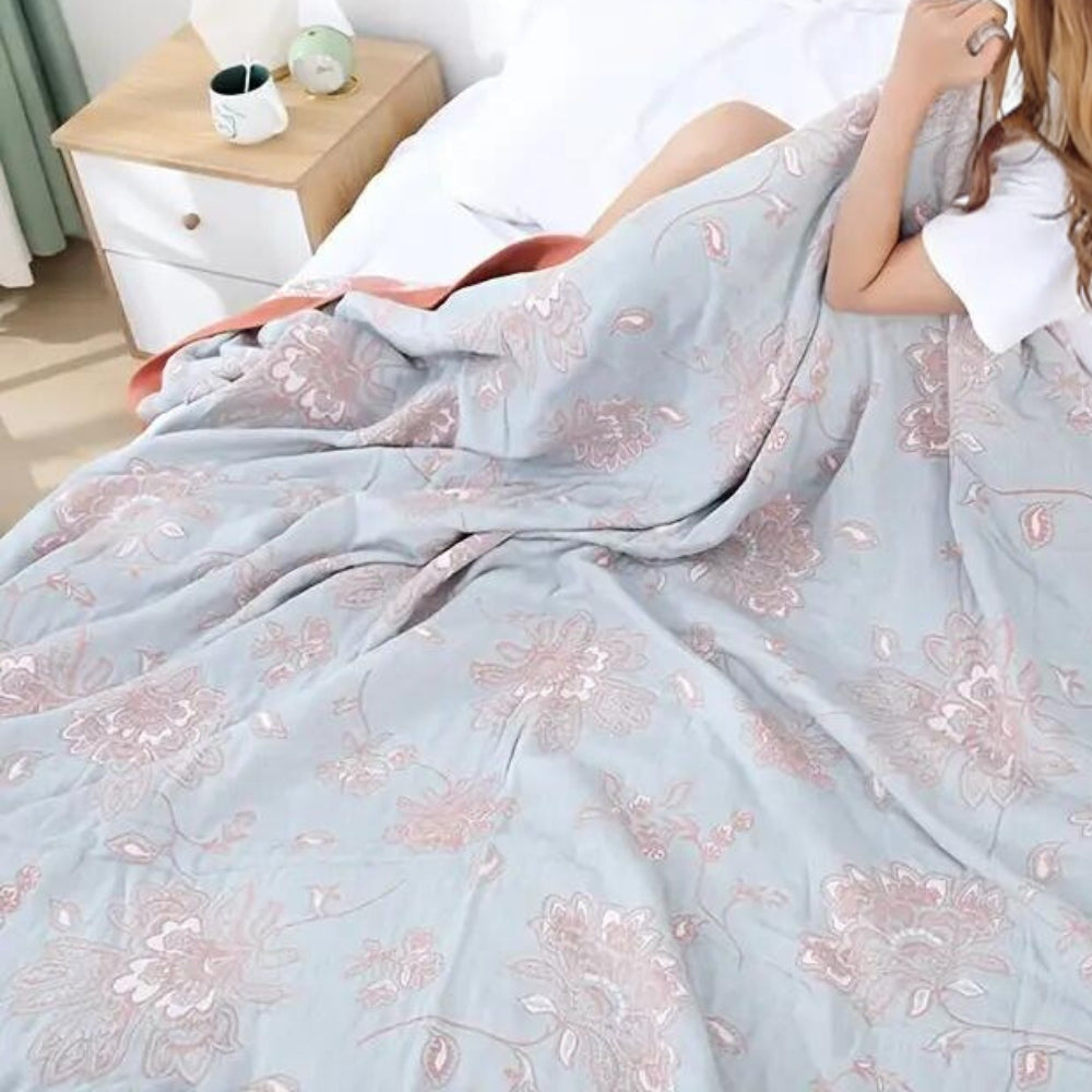 Soft Floral Blanket Airy Comfortable Throw