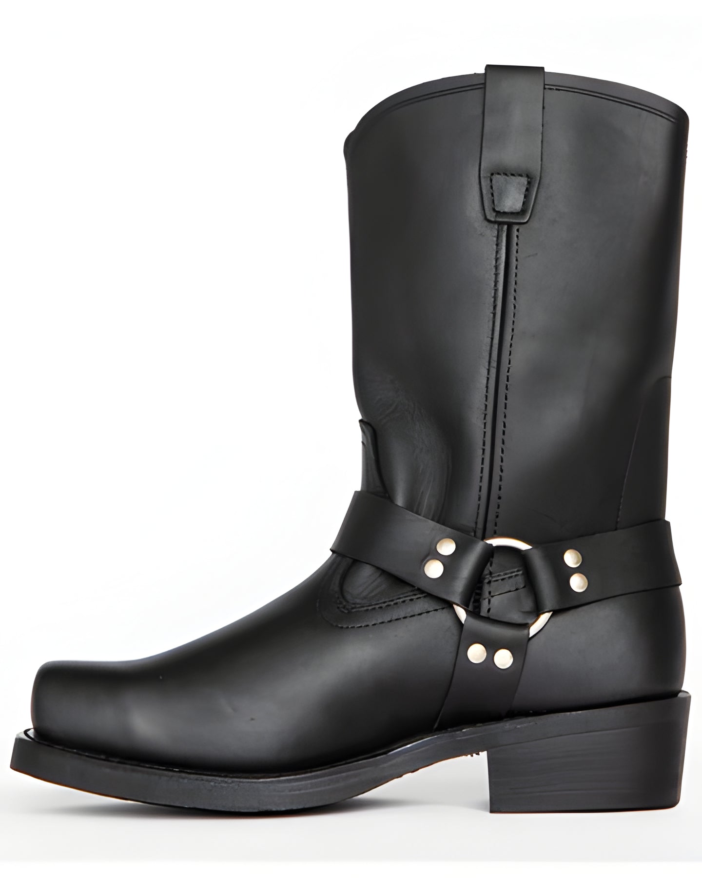 Tough Biker Black Leather Motorbike Boots - Halri
