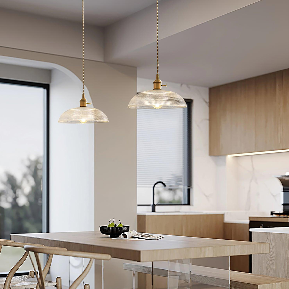 Simple Vintage Glass Floral Hanging Lamp