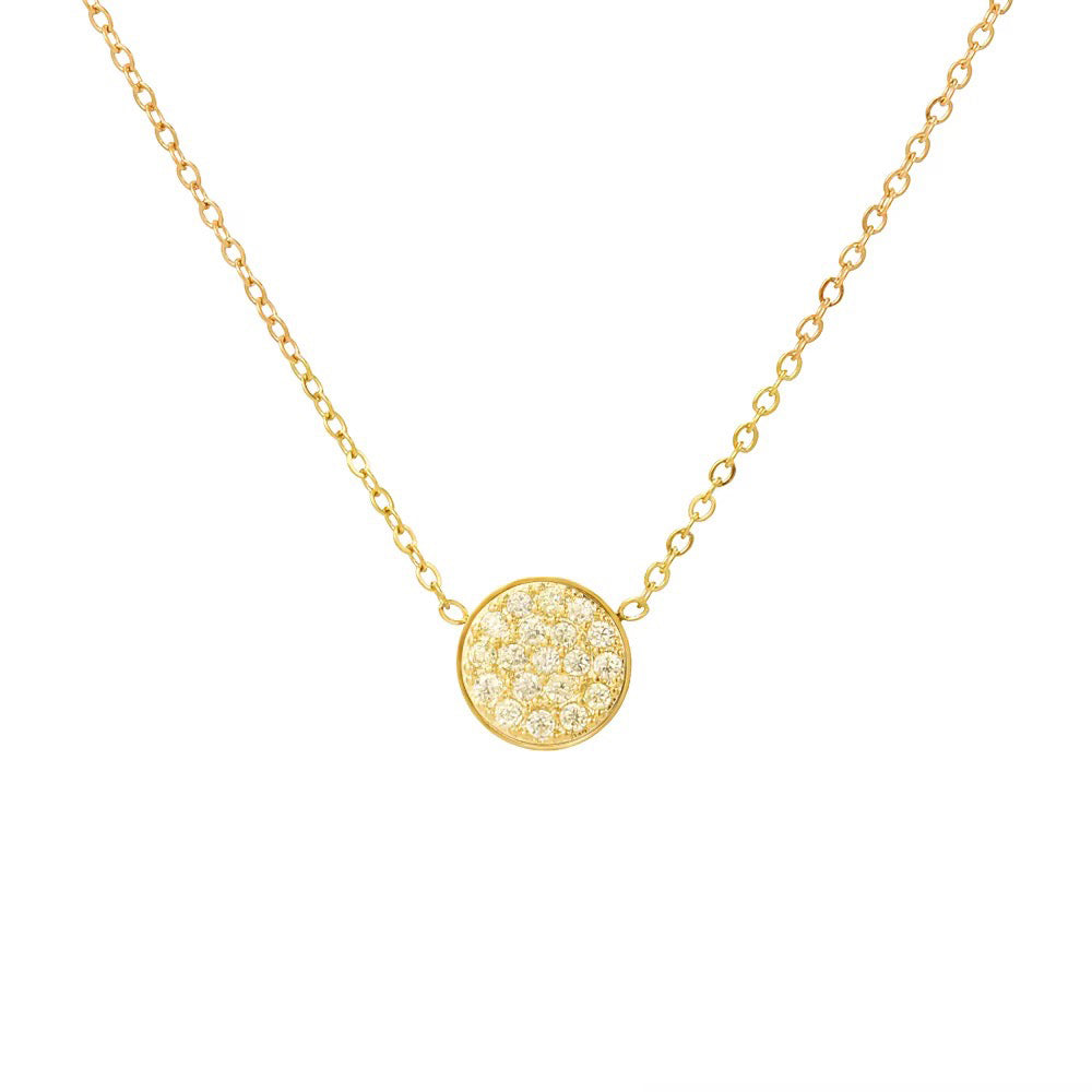 Delicate Gemstone Birthstone Circle Pendant Necklace