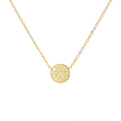 Delicate Gemstone Birthstone Circle Pendant Necklace
