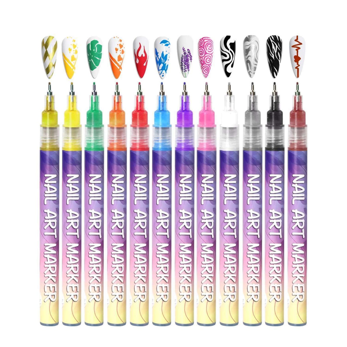 Precise Nail Art Pens Set with Fine Tip and Quick Dry Ink - Halri