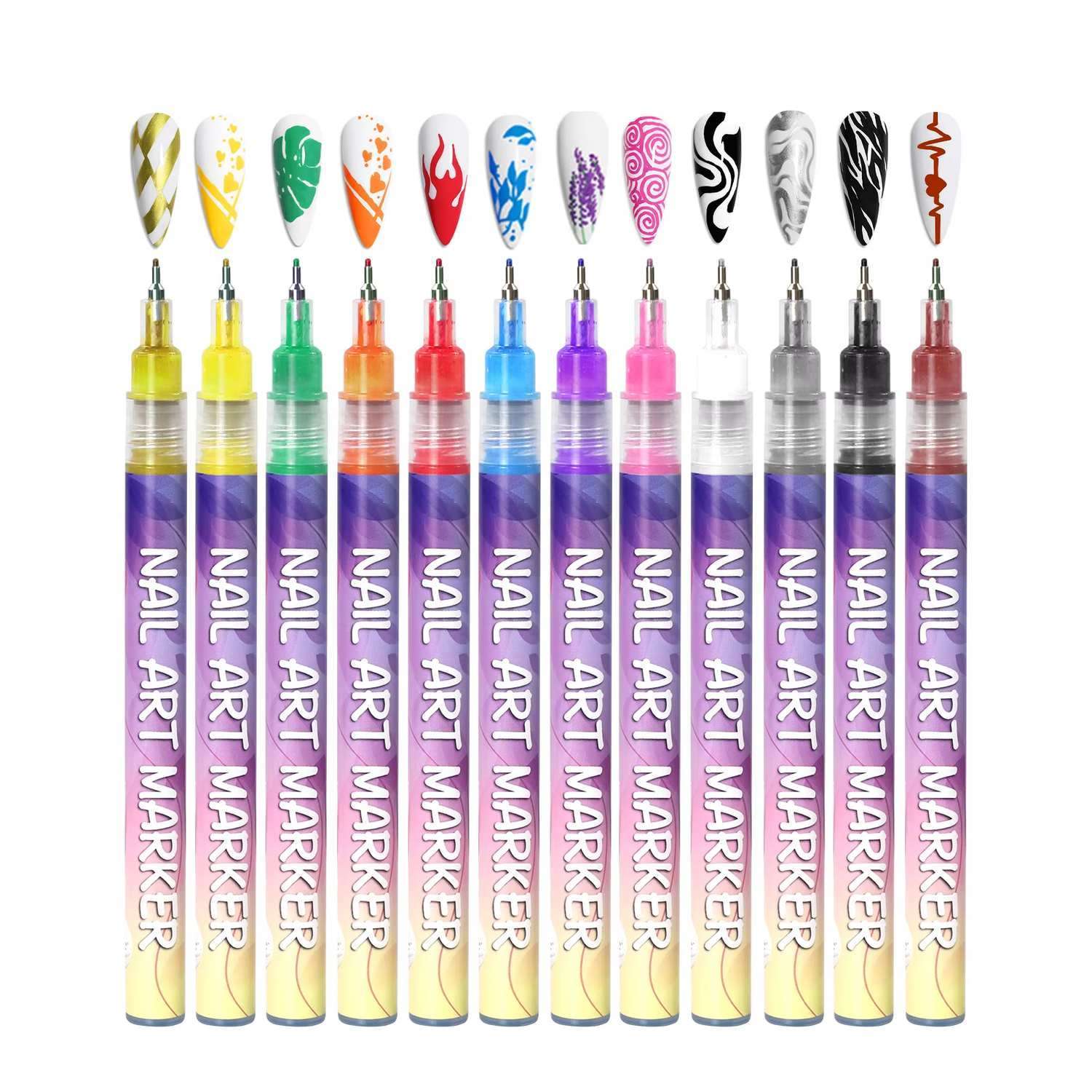 Precise Nail Art Pens Set with Fine Tip and Quick Dry Ink - Halri