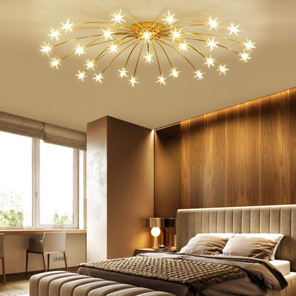 Luxury Chrome Glass Semi Flush Ceiling Light