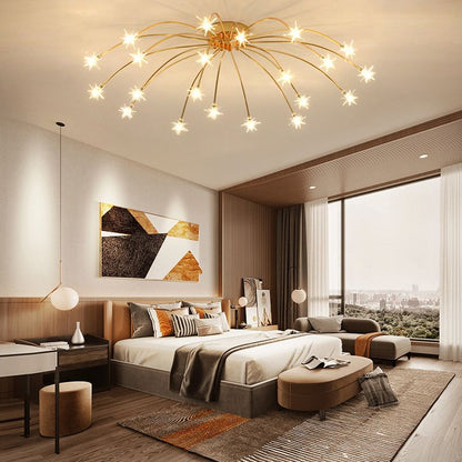 Luxury Chrome Glass Semi Flush Ceiling Light
