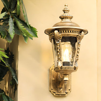 Rustic Garden Glass Outside Wall Lamp