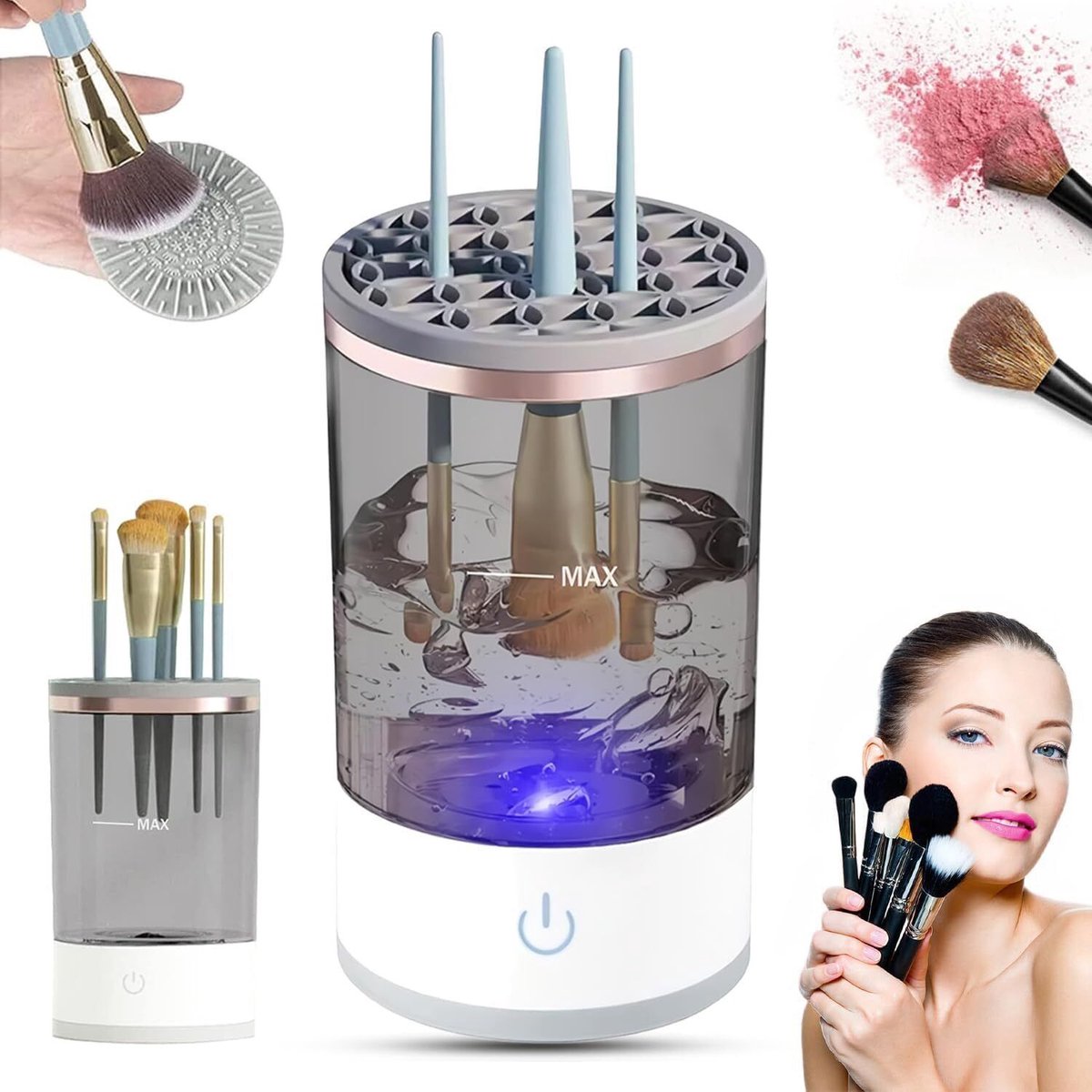 EasyClean Makeup Brush Washer - Portable & Rechargeable - Halri