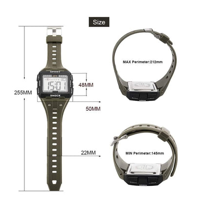 Waterproof Sports Watch with Alarm and Stopwatch