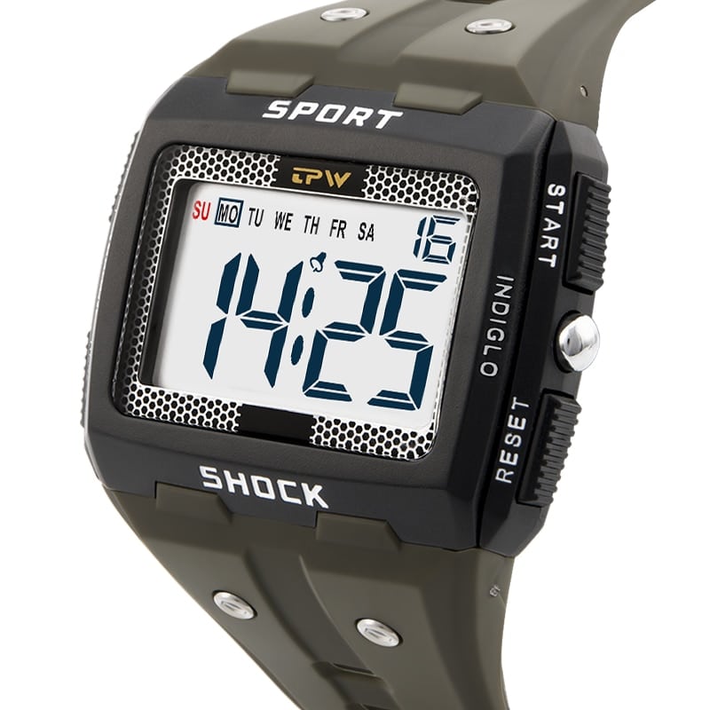 Waterproof Sports Watch with Alarm and Stopwatch