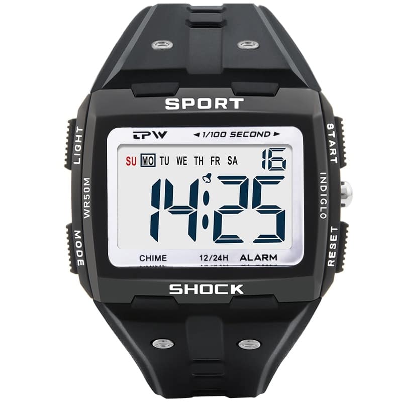Waterproof Sports Watch with Alarm and Stopwatch - Halri