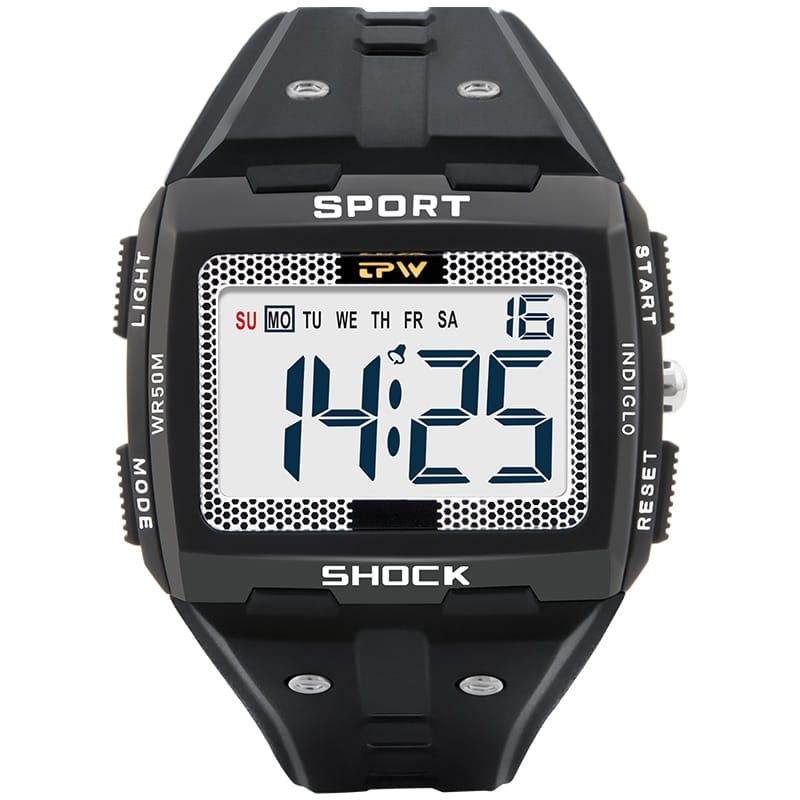 Waterproof Sports Watch with Alarm and Stopwatch