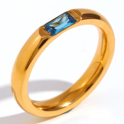 Luxury Baguette Birthstone Gold Ring