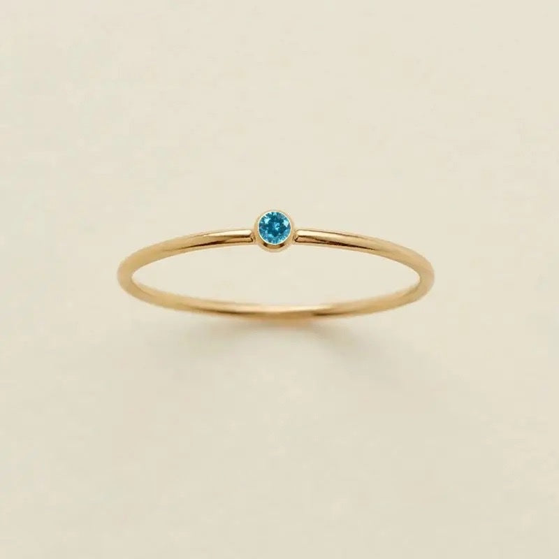 Delicate Gemstone Birthstone Ring