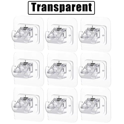 12PCS No Drill Curtain Rod Brackets – Self-Adhesive, Adjustable Design for Easy Installation & Convenient Hanging