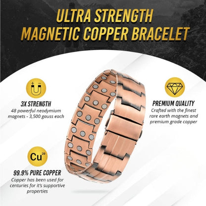Strong Copper Magnetic Therapy Bracelet for Men