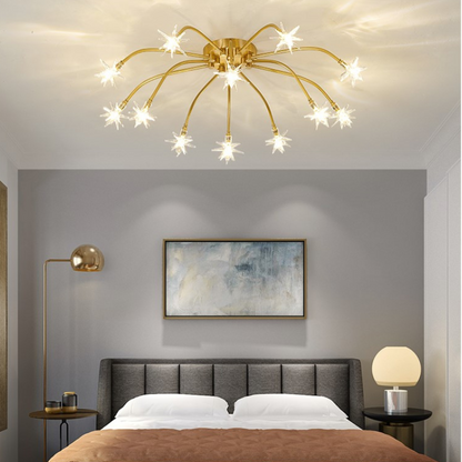 Luxury Chrome Glass Semi Flush Ceiling Light