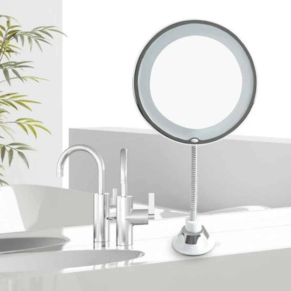 Portable LED Illuminated 10x Makeup Mirror