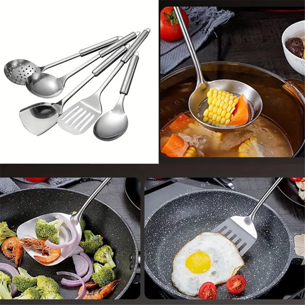Stainless Steel 5-Piece Kitchen Utensil Set Heat Resistant